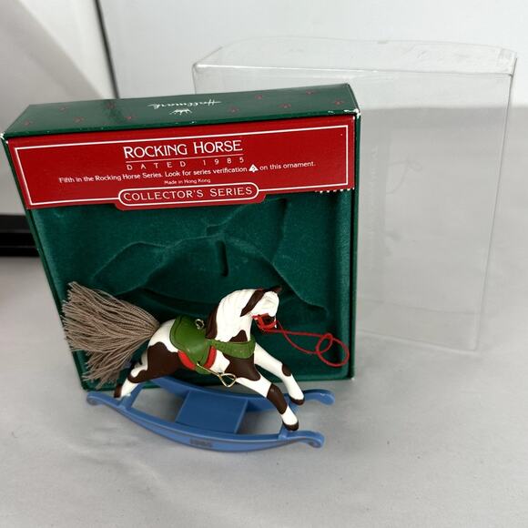 Ornaments Hallmark Keepsake Rocking Horse #5 in Series 1985 Pinto Resin - Picture 1 of 7